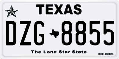 TX license plate DZG8855
