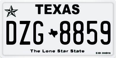 TX license plate DZG8859