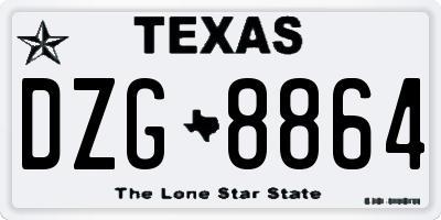 TX license plate DZG8864