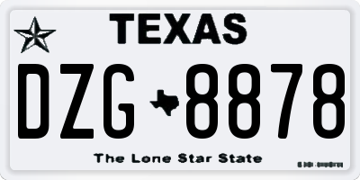 TX license plate DZG8878