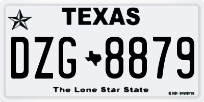 TX license plate DZG8879