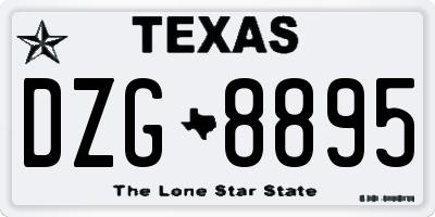 TX license plate DZG8895