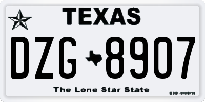 TX license plate DZG8907