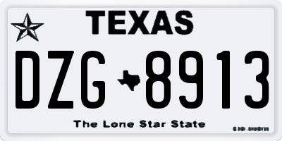 TX license plate DZG8913