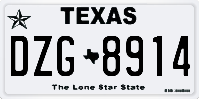 TX license plate DZG8914