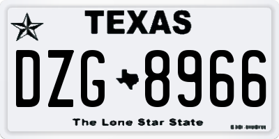 TX license plate DZG8966