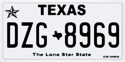 TX license plate DZG8969