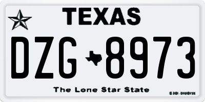 TX license plate DZG8973