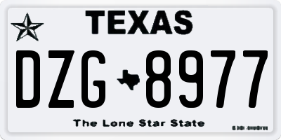 TX license plate DZG8977