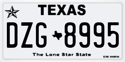 TX license plate DZG8995