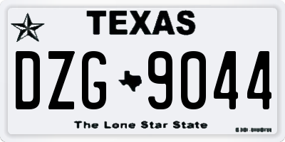 TX license plate DZG9044