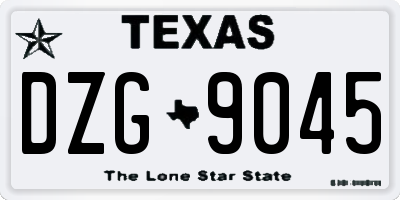 TX license plate DZG9045