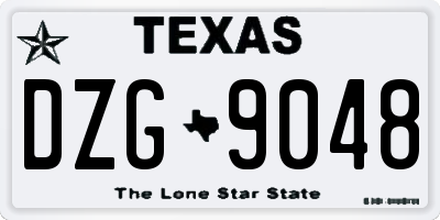 TX license plate DZG9048