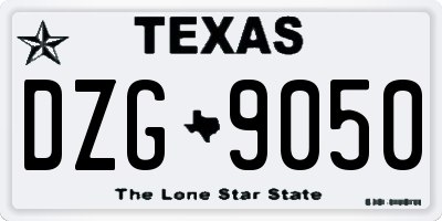 TX license plate DZG9050