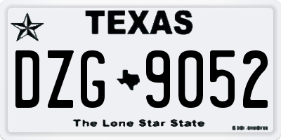 TX license plate DZG9052
