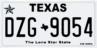 TX license plate DZG9054