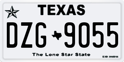 TX license plate DZG9055