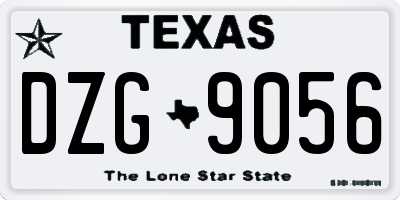 TX license plate DZG9056