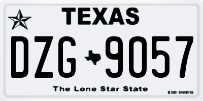 TX license plate DZG9057
