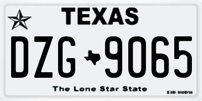 TX license plate DZG9065