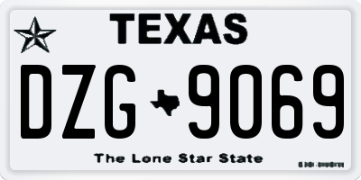 TX license plate DZG9069