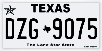 TX license plate DZG9075