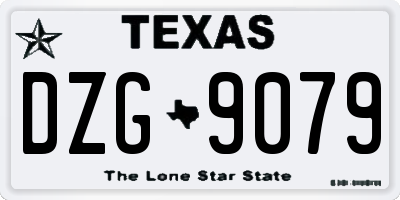 TX license plate DZG9079