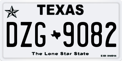 TX license plate DZG9082