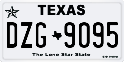 TX license plate DZG9095