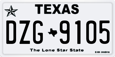 TX license plate DZG9105