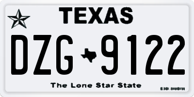 TX license plate DZG9122