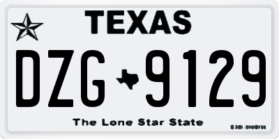 TX license plate DZG9129