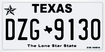 TX license plate DZG9130