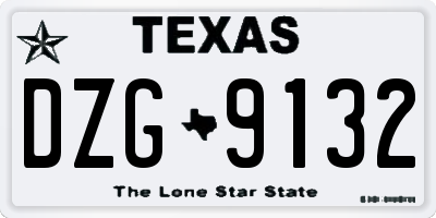 TX license plate DZG9132