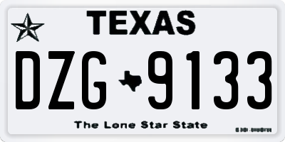TX license plate DZG9133