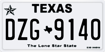 TX license plate DZG9140