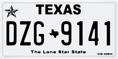 TX license plate DZG9141