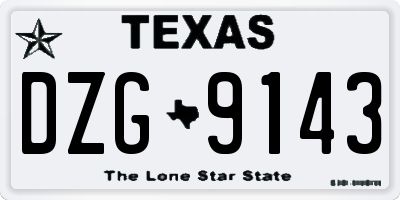 TX license plate DZG9143