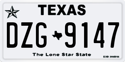 TX license plate DZG9147