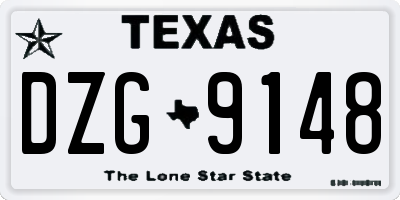 TX license plate DZG9148