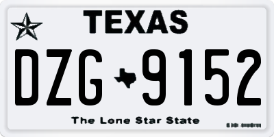 TX license plate DZG9152