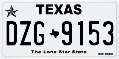 TX license plate DZG9153