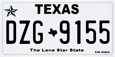 TX license plate DZG9155