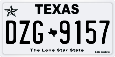 TX license plate DZG9157