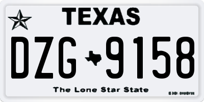 TX license plate DZG9158