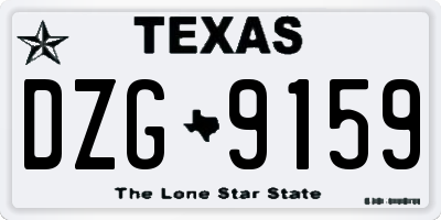 TX license plate DZG9159