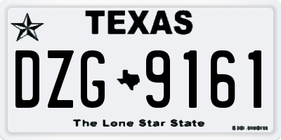 TX license plate DZG9161