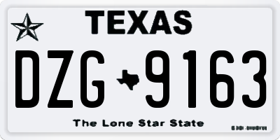 TX license plate DZG9163