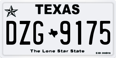 TX license plate DZG9175