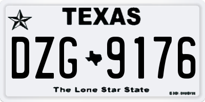 TX license plate DZG9176